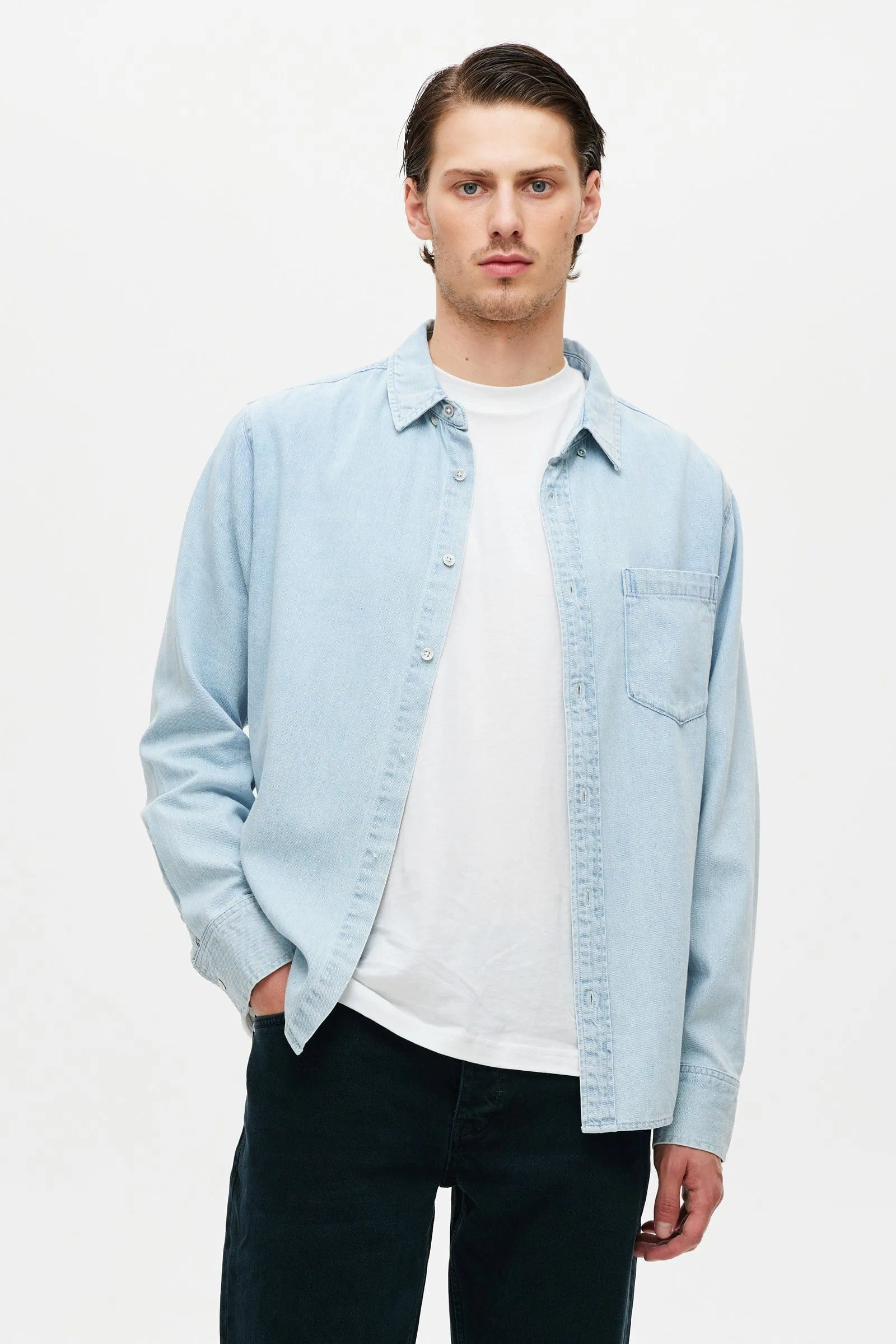 CURTIS DENIM SKJORTE - LIGHT INDIGO sold by Brando product image thumbnail 3