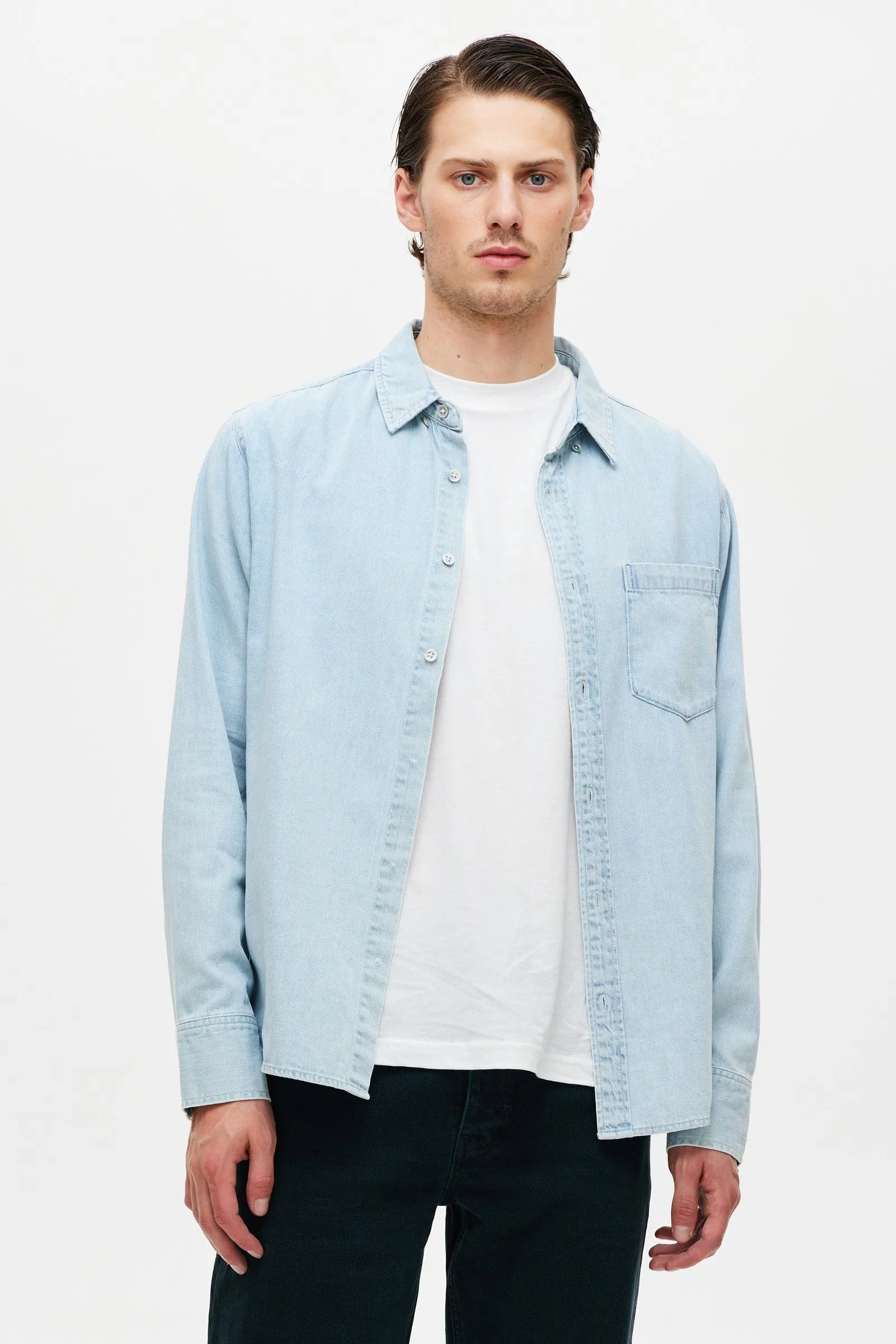 CURTIS DENIM SKJORTE - LIGHT INDIGO sold by Brando product image thumbnail 2