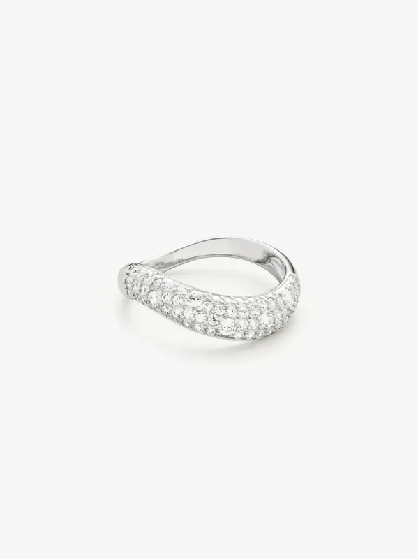Wave Pave Ring - Sølv sold by Brando