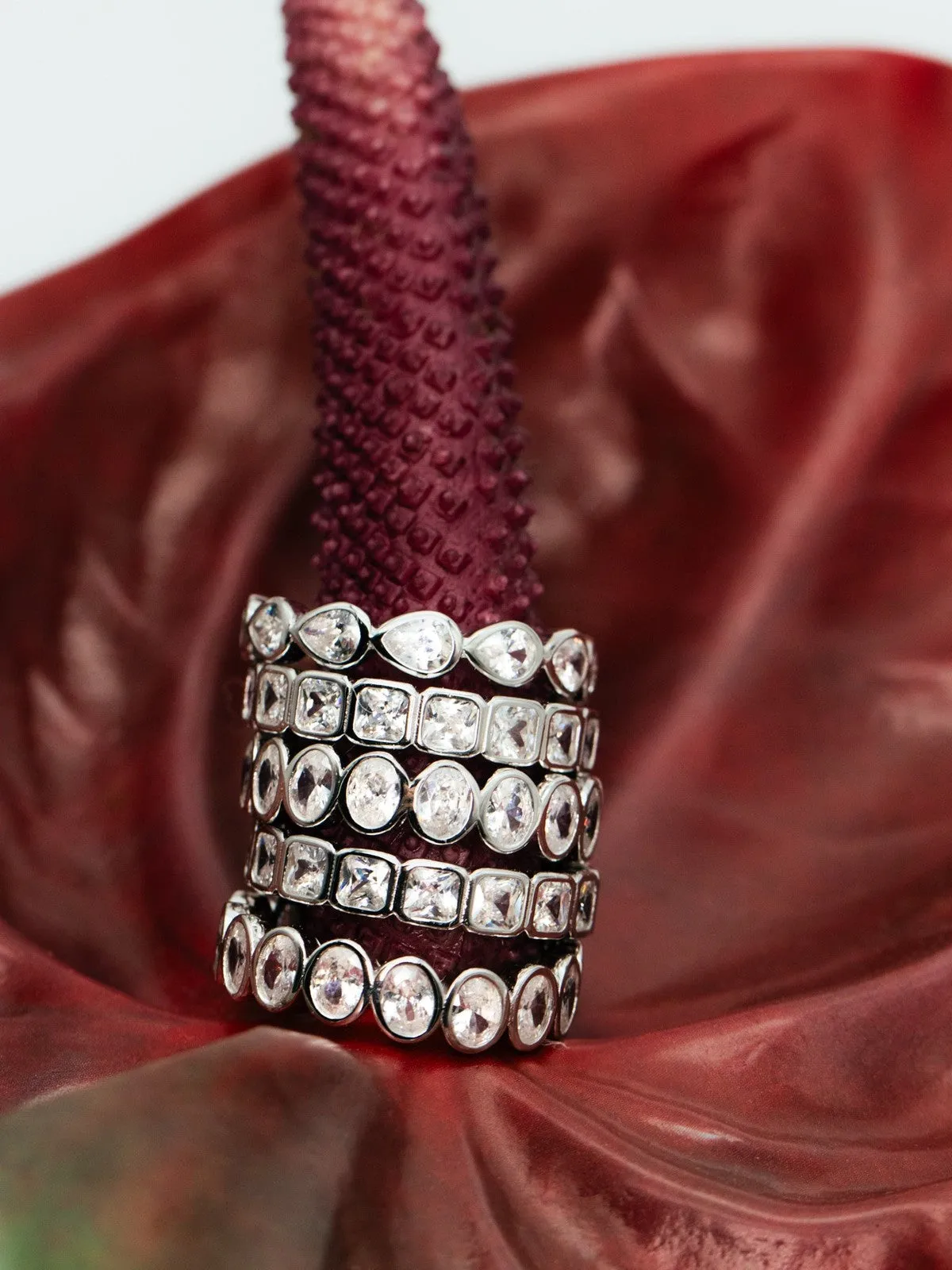 Diamond band ring square - silver sold by Brando product image thumbnail 2