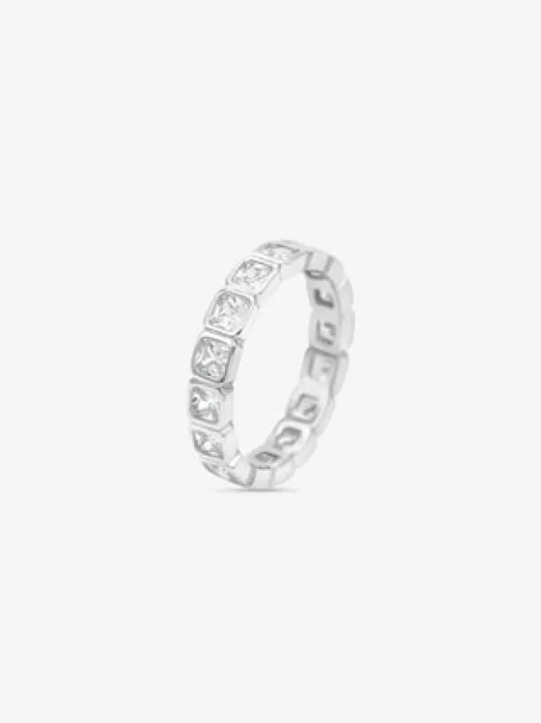 Diamond band ring square - silver sold by Brando