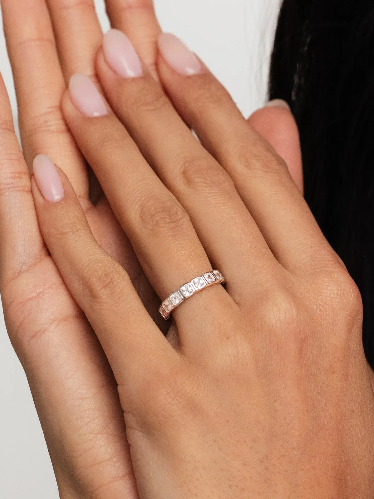 Diamond band ring square - silver sold by Brando product image thumbnail 3