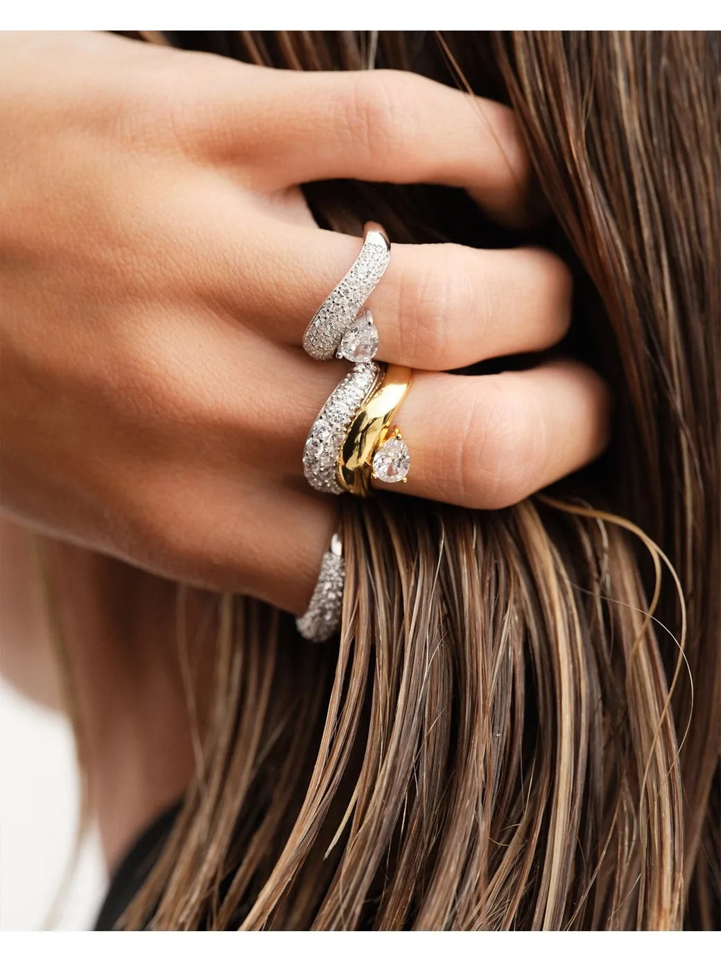 Wave pave ring - sølv sold by Brando product image thumbnail 2