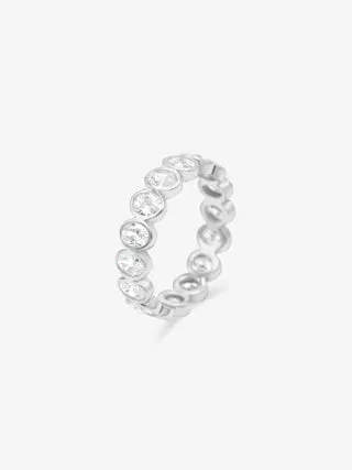 Diamond band ring oval - silver sold by Brando