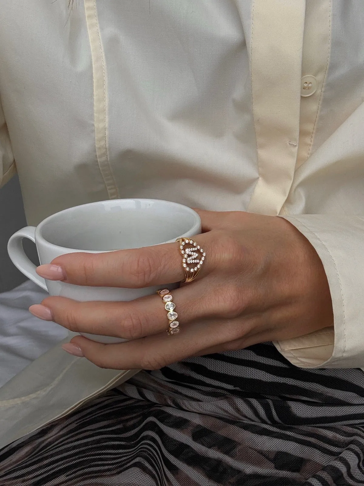 Diamond band ring oval - gold sold by Brando product image thumbnail 2