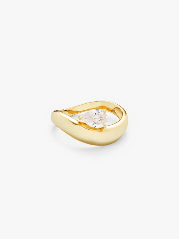 Wave pear ring - gull sold by Brando