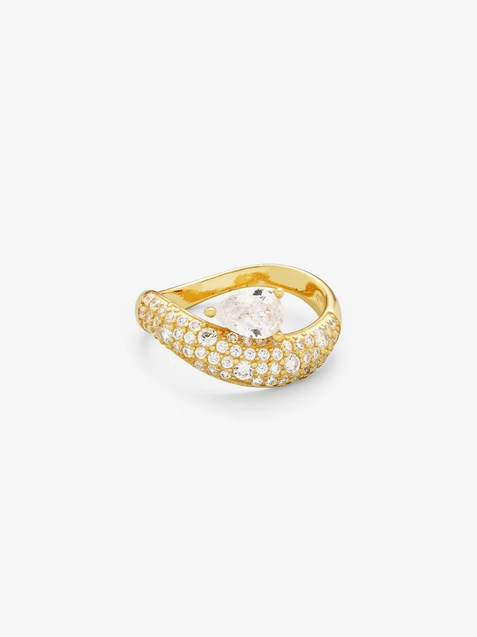 Wave pear pave ring - gull sold by Brando