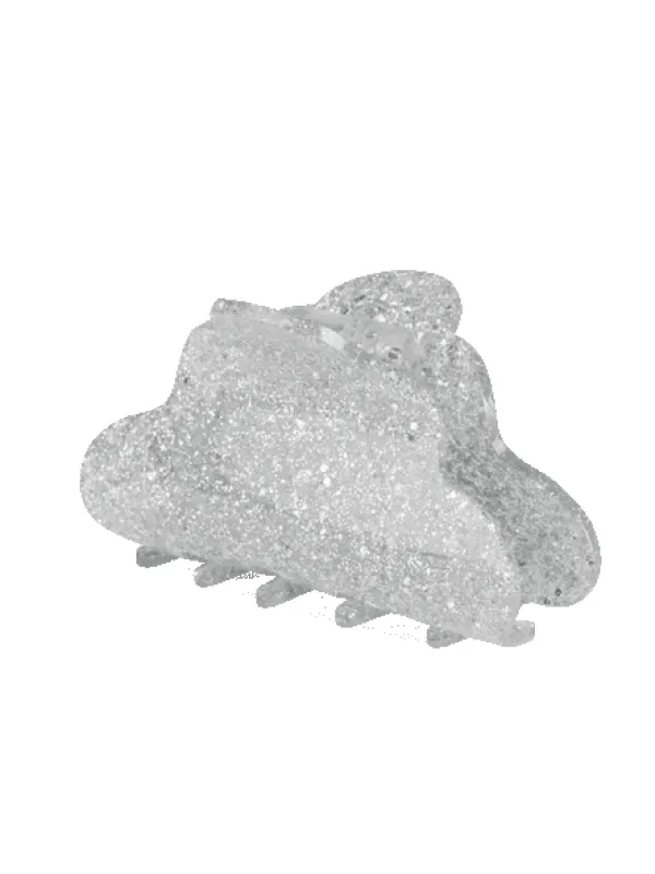 Lene glitter big hårklype - silver glitter sold by Brando