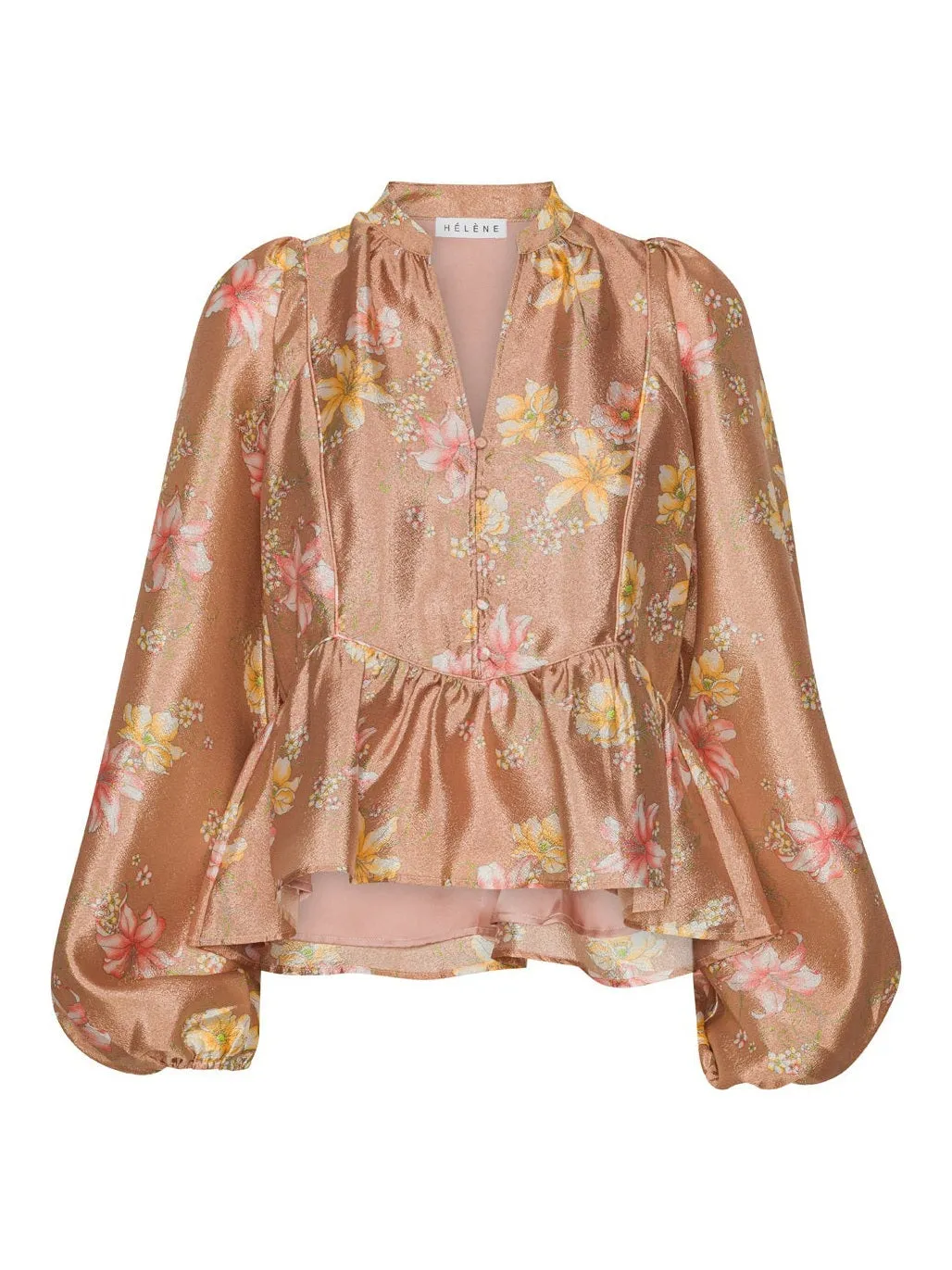 Nova bluse - deep pink with flowers sold by Brando