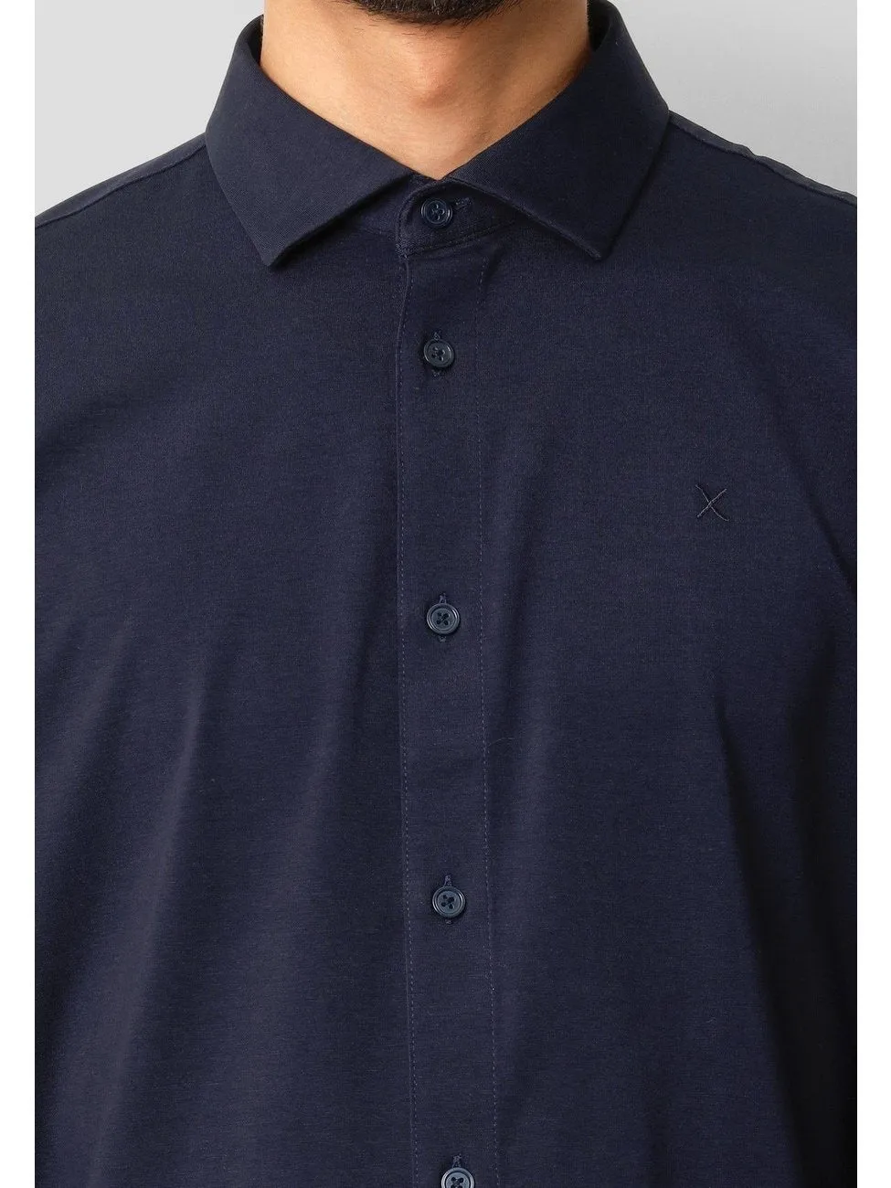 Clean formal stretch skjorte - navy sold by Brando product image thumbnail 2