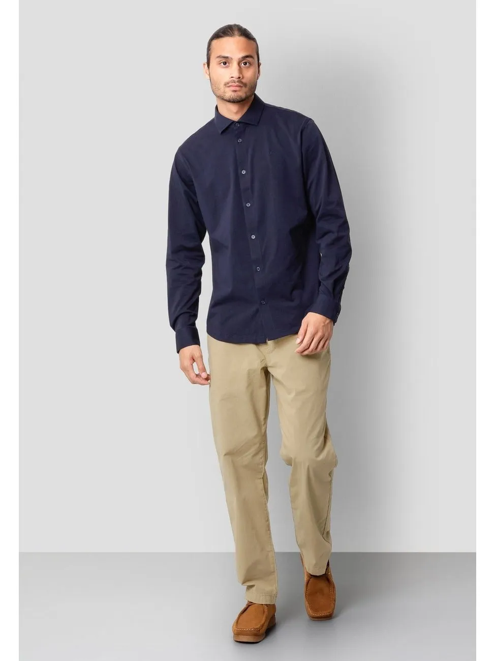 Clean formal stretch skjorte - navy sold by Brando product image thumbnail 3