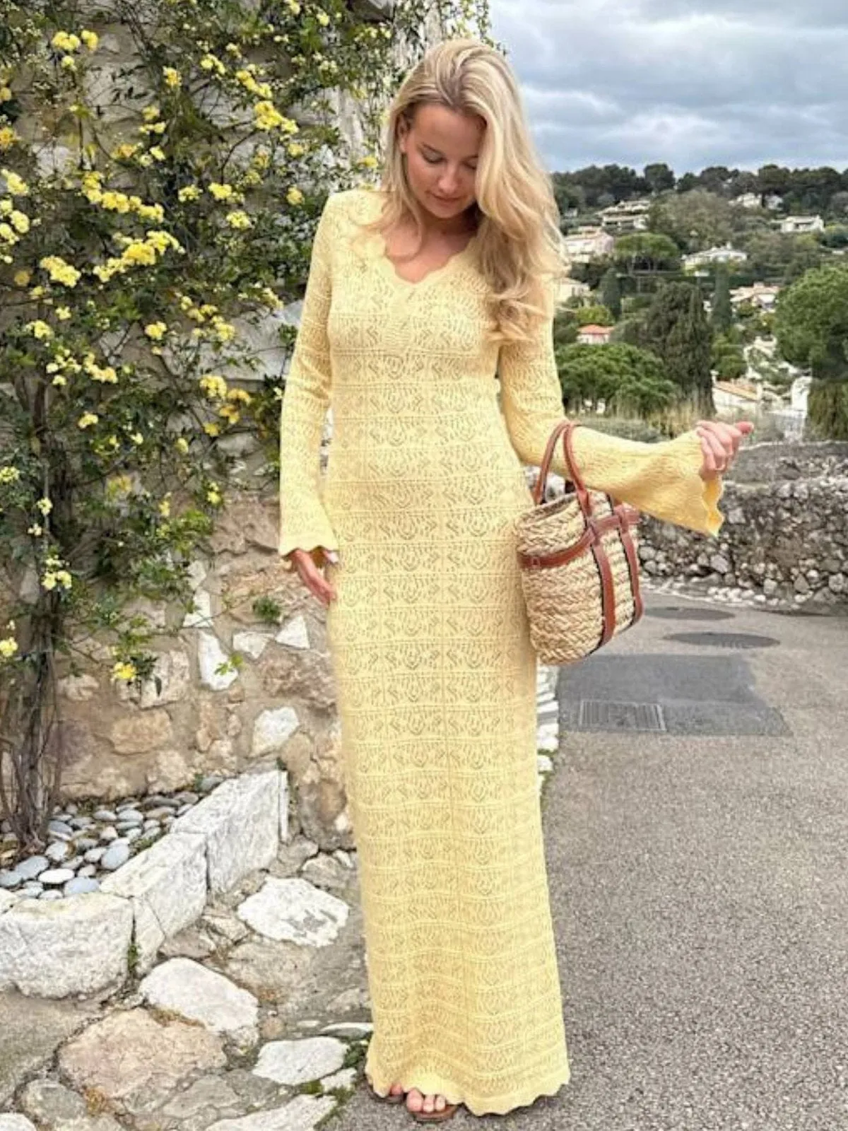 Dagmar maxi kjole - yellow sold by Brando