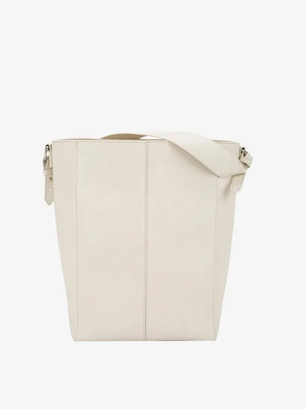 Casset soft structure veske - white sand made by Brando