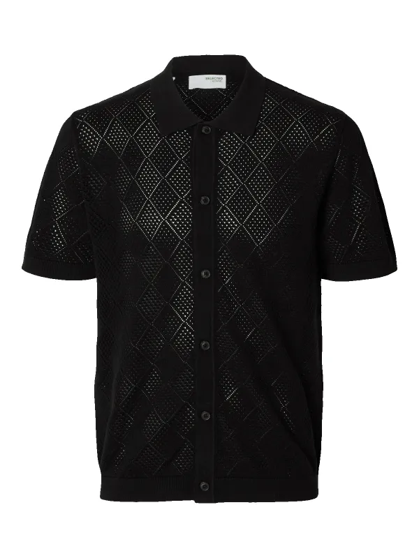 ARCO KNIT POLO SKJORTE - Black sold by Brando