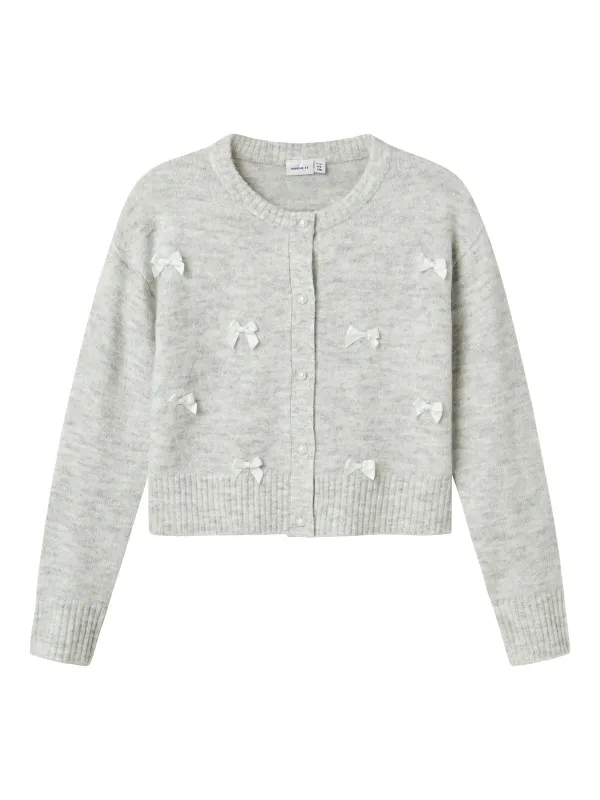KARIN KNIT CARDIGAN - Light Grey Melange sold by Brando