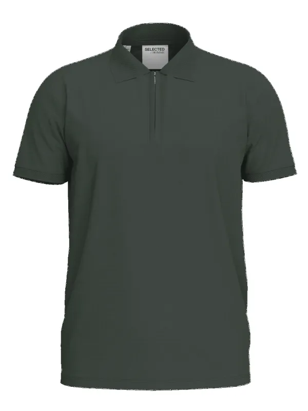 Fave zip polo - deep forest sold by Brando