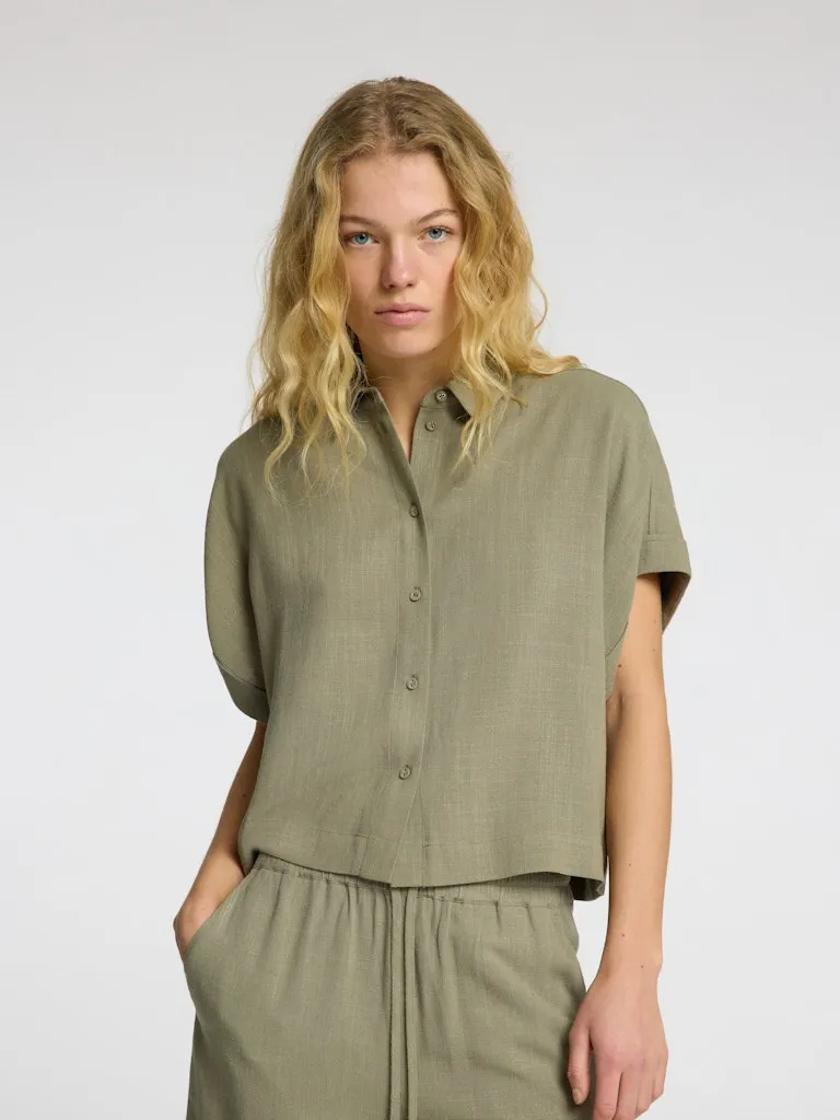 Viva cropped skjorte - vetiver sold by Brando product image thumbnail 2