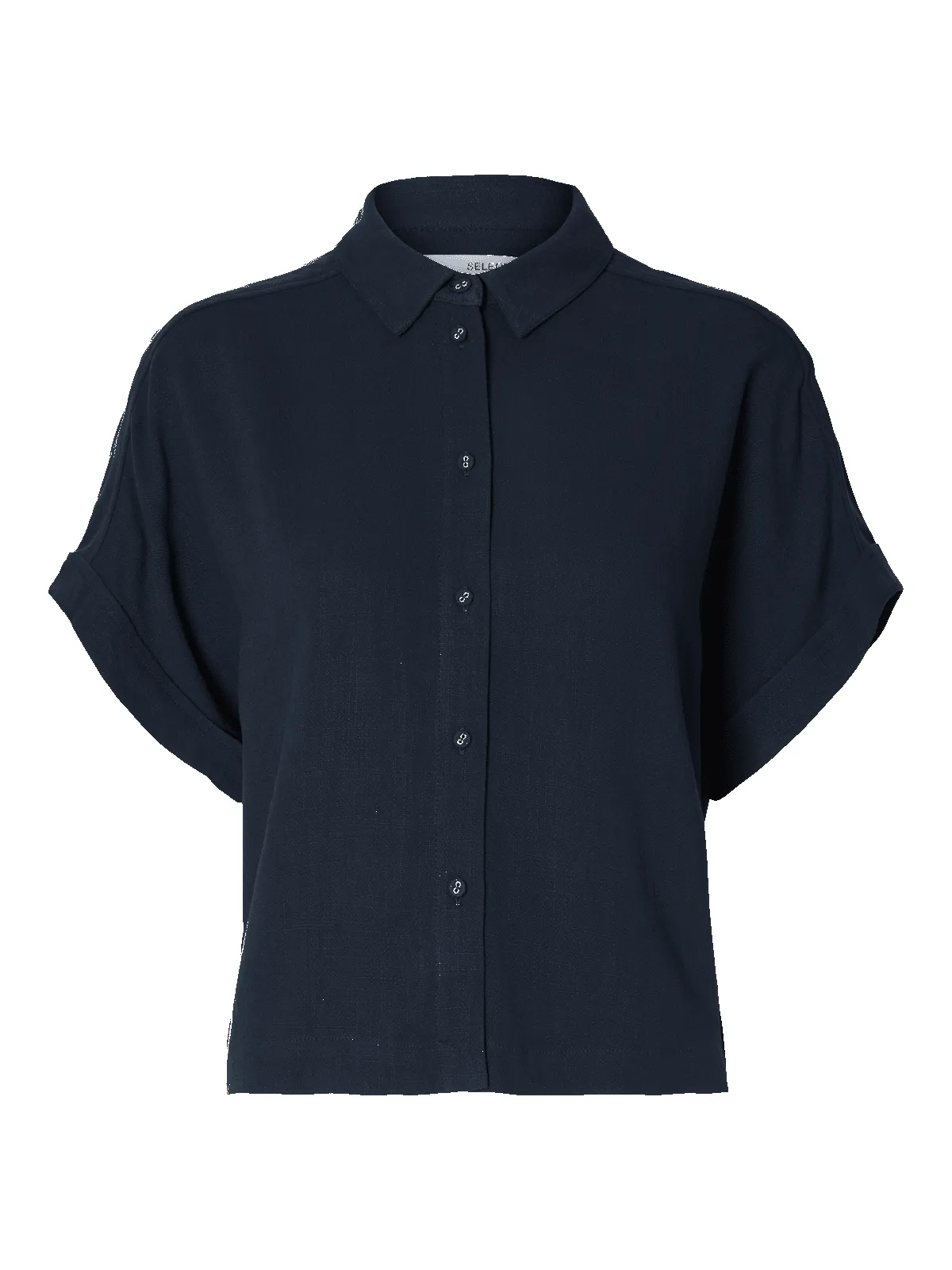 Viva cropped skjorte - dark sapphire sold by Brando