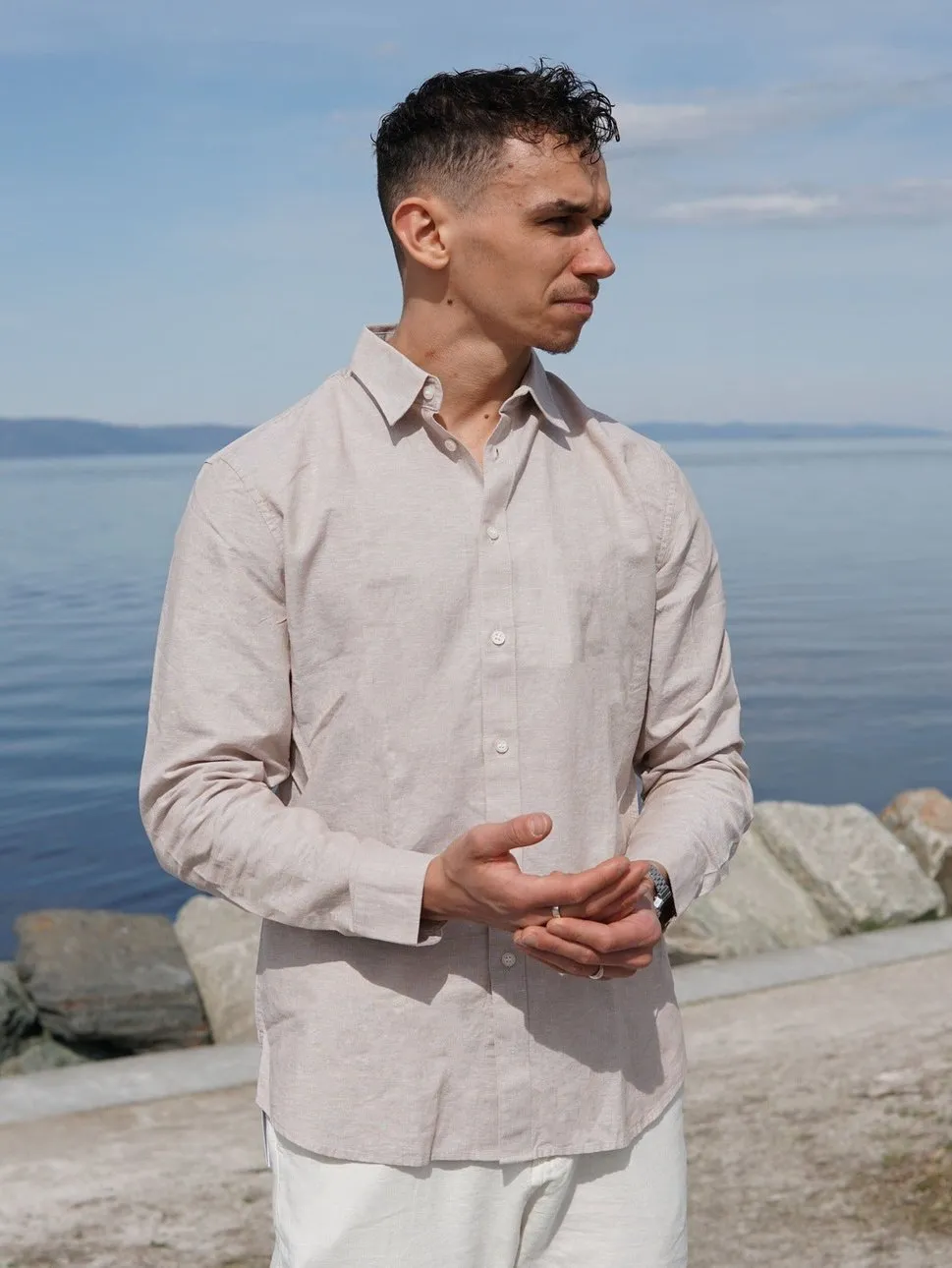 Regnew linskjorte - kelp sold by Brando product image thumbnail 3