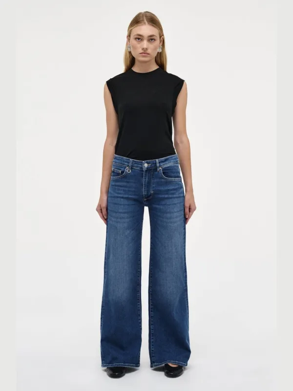 Eva wide iris jeans - indigo sold by Brando