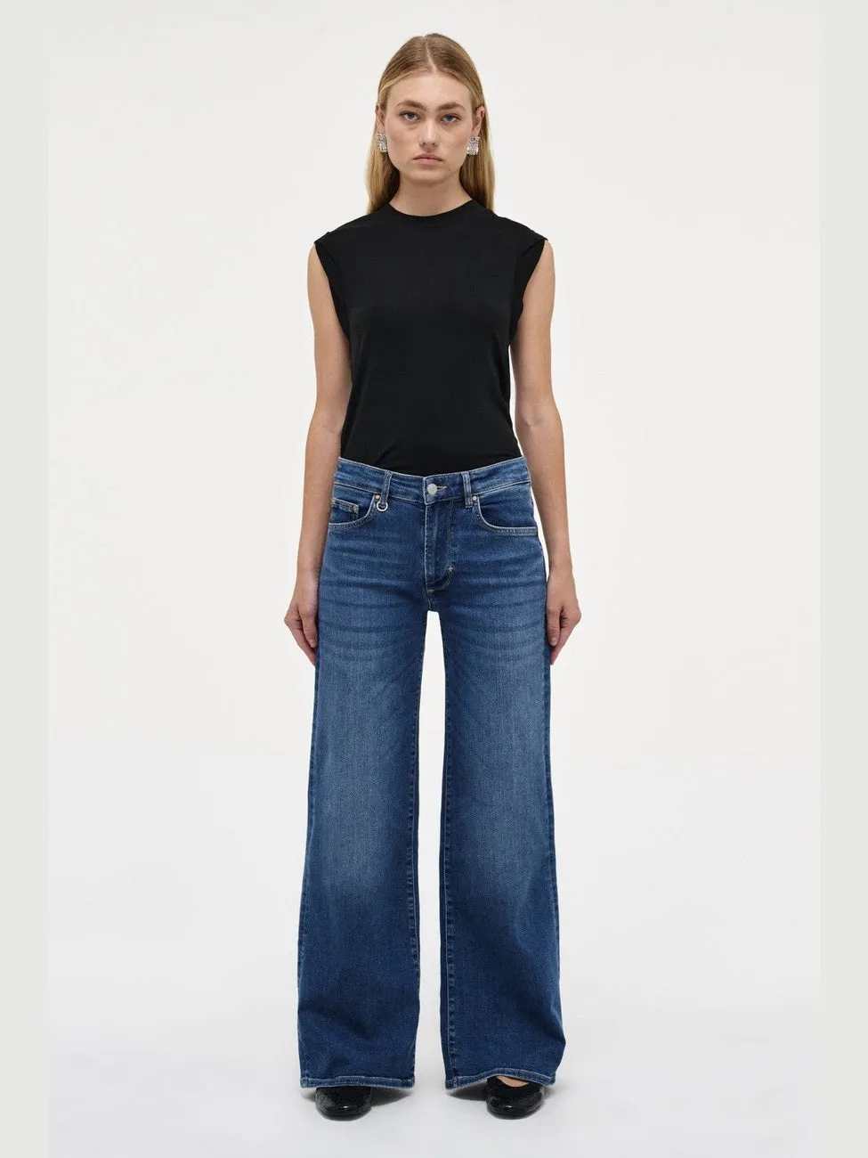 Eva wide iris jeans - indigo sold by Brando