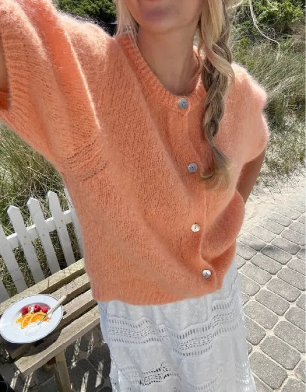 Ida kortermet cardigan  -  orange sold by Brando