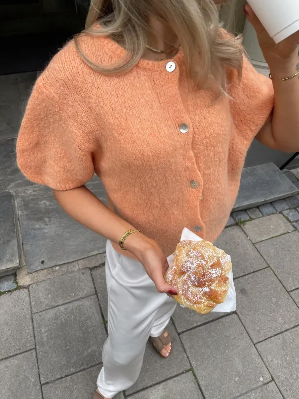 Ida kortermet cardigan  -  orange sold by Brando