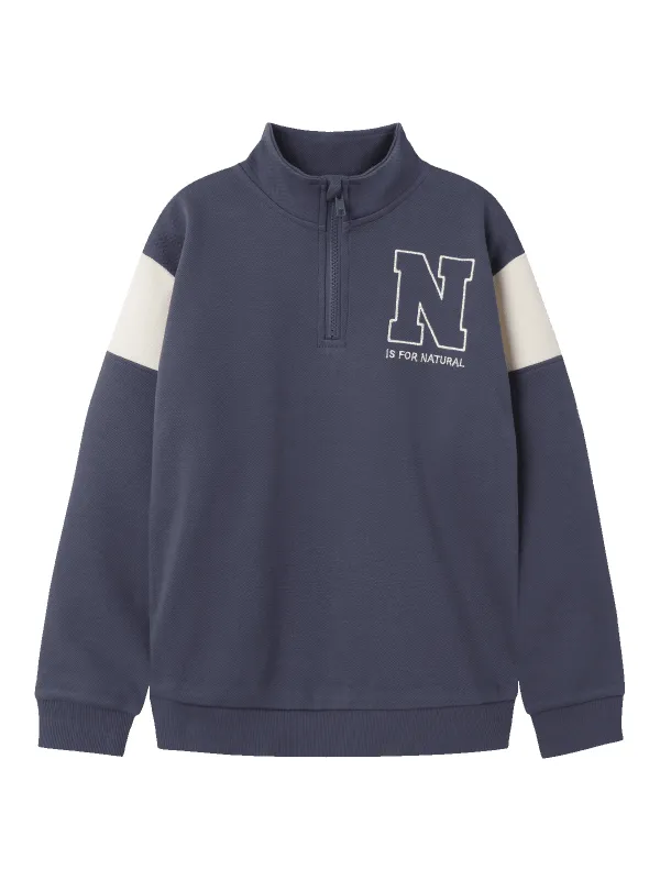 DENNO HALF ZIP GENSER - Ombre Blue sold by Brando