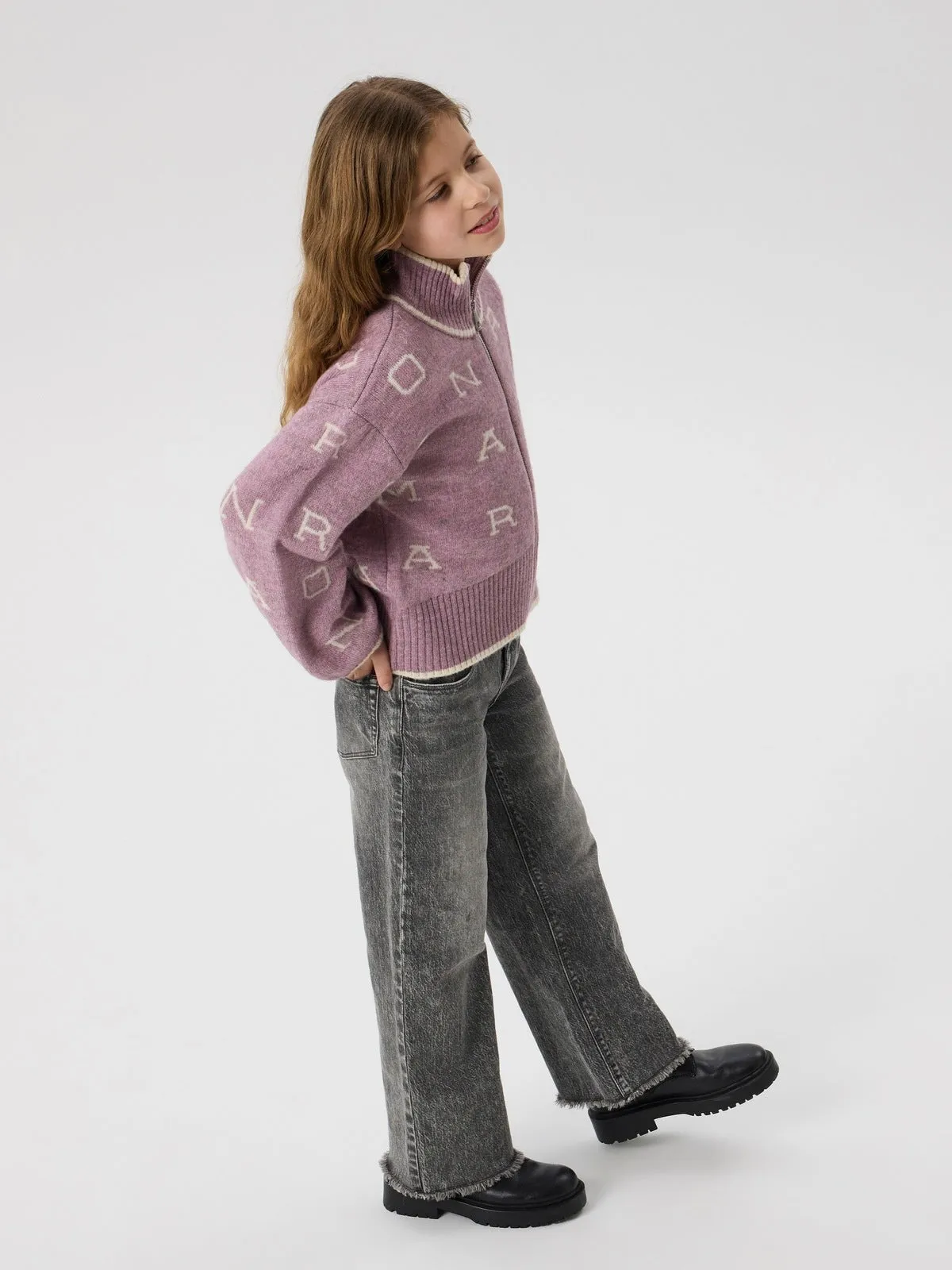 NEIFY OVERSIZED STRIKKET CARDIGAN ZIP - Elderberry sold by Brando product image thumbnail 5