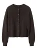 LODET KORT STRIKKET CARDIGAN - Chocolate Brown sold by Brando