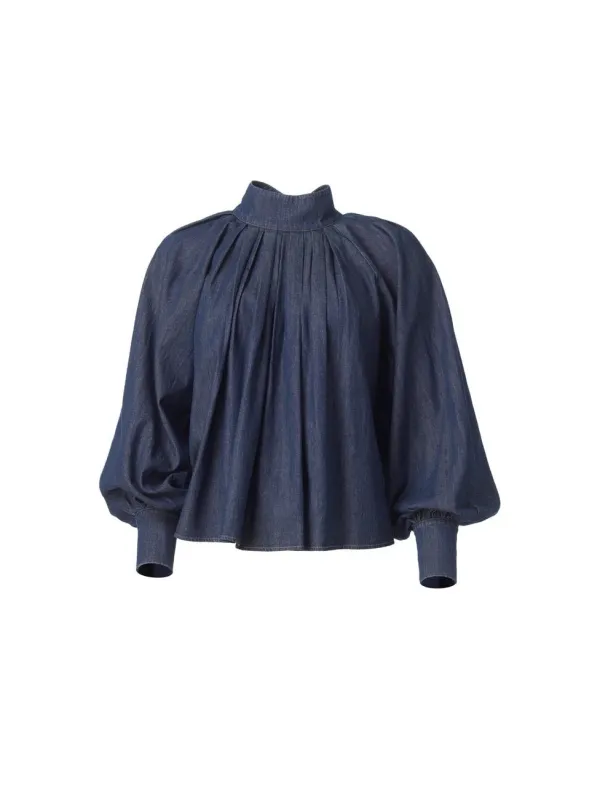 Lina denim blouse - blue denim sold by Brando