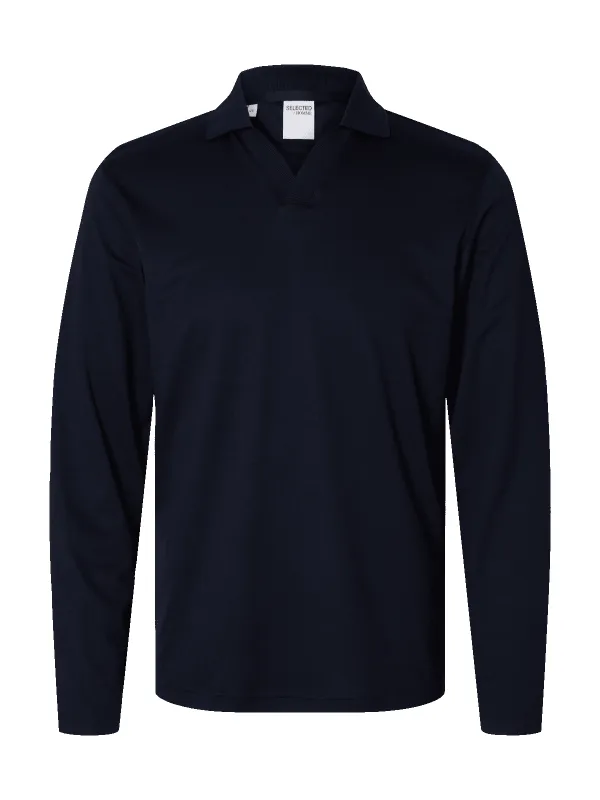 Fave split neck polo skjorte - navy blazer sold by Brando