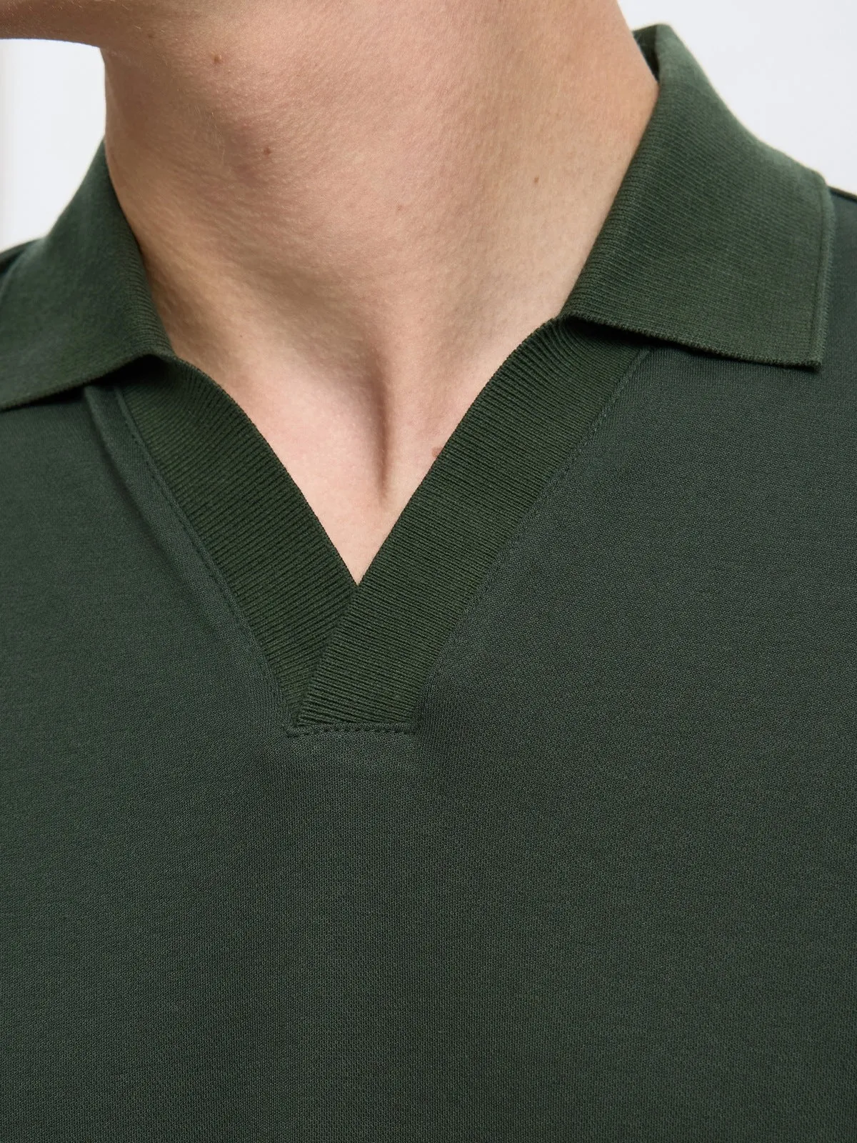 Fave split neck polo skjorte - deep forest sold by Brando product image thumbnail 3