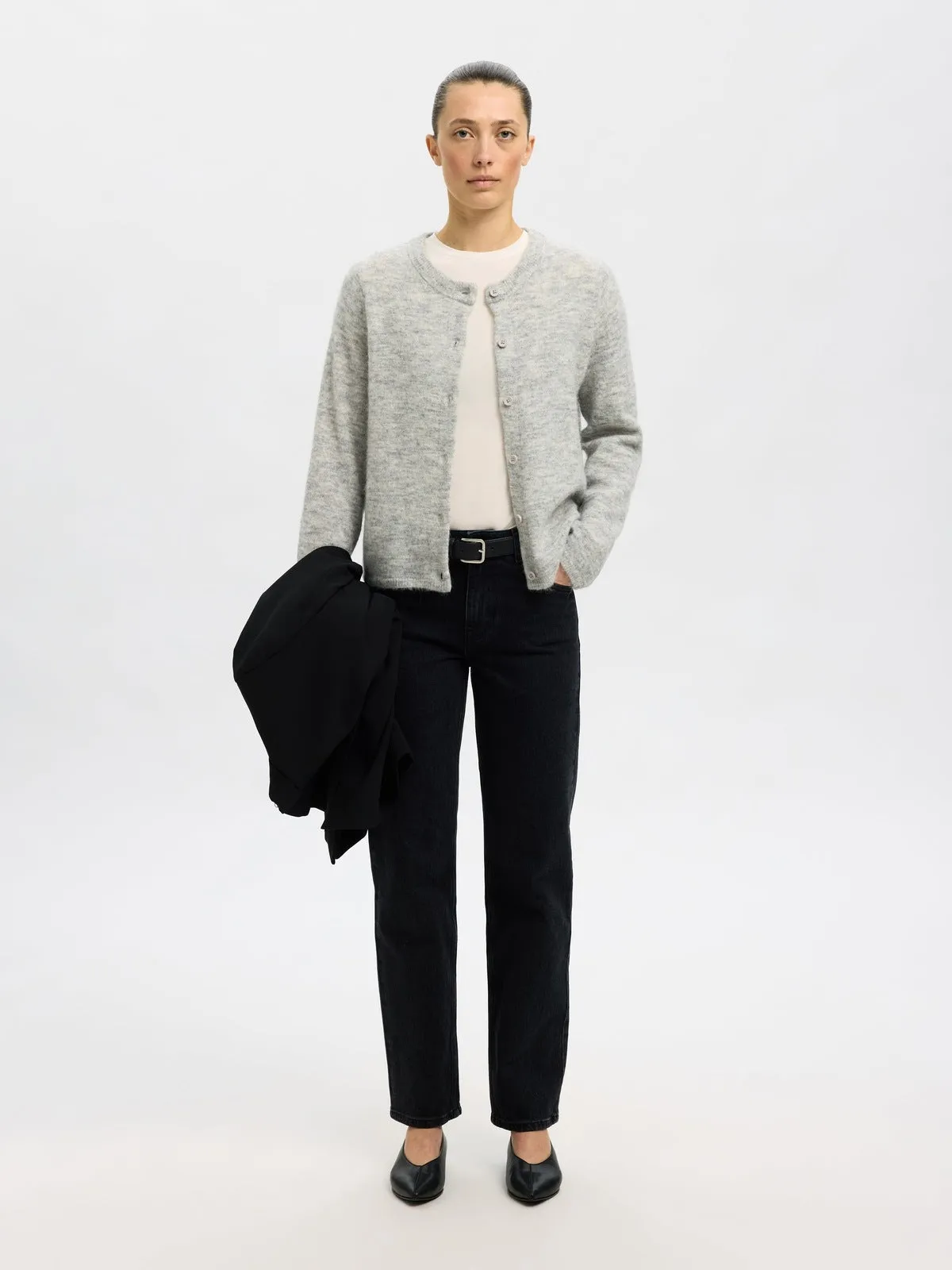 Lulu new knit cardigan - light grey melange sold by Brando product image thumbnail 5