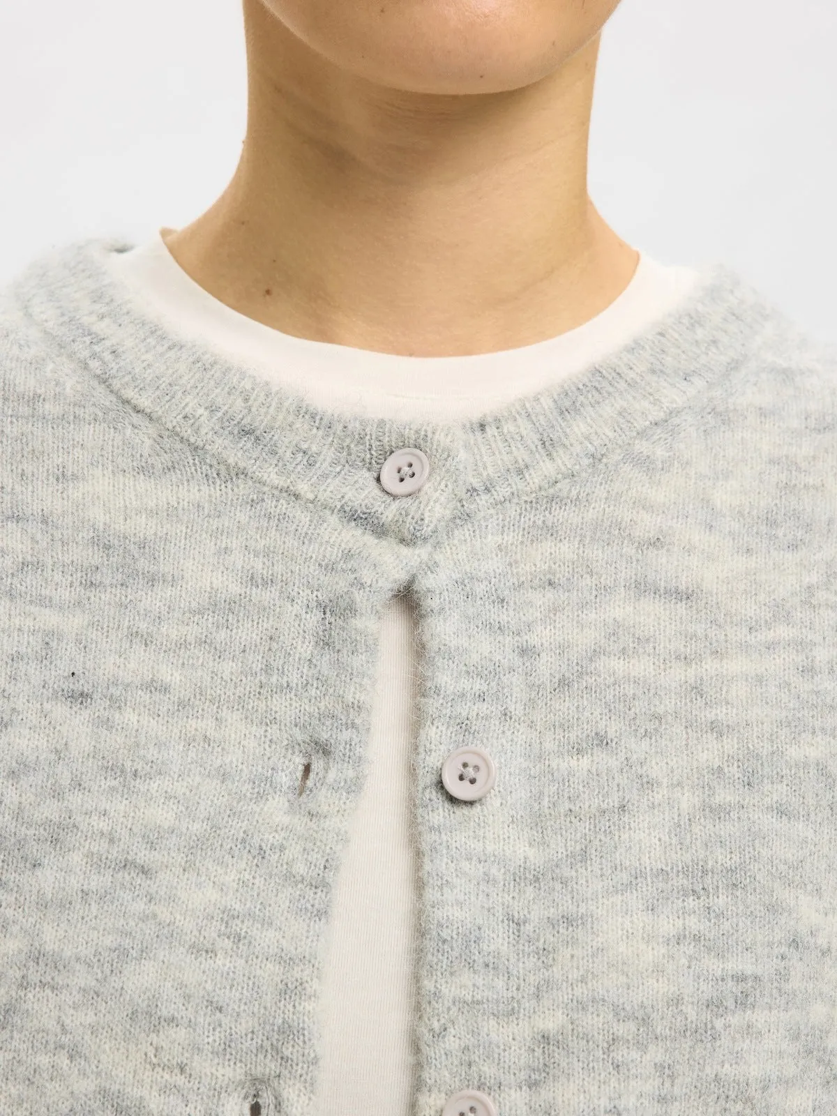 Lulu new knit cardigan - light grey melange sold by Brando product image thumbnail 4