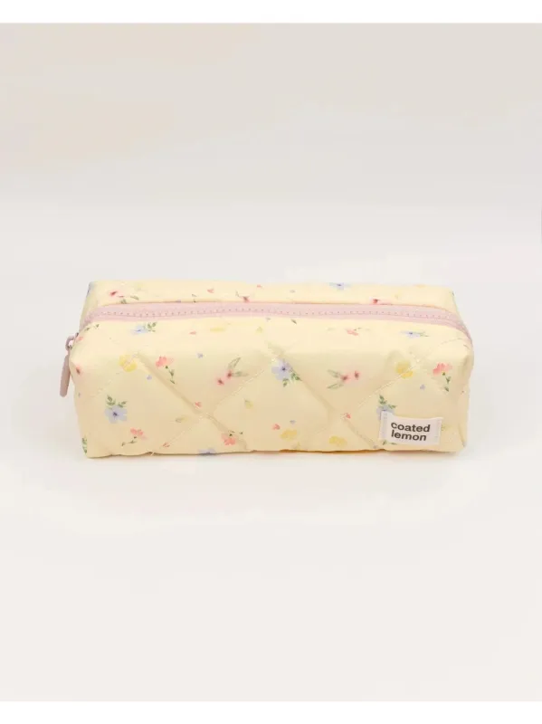 Gul blomster toalettmappe - liten sold by Brando