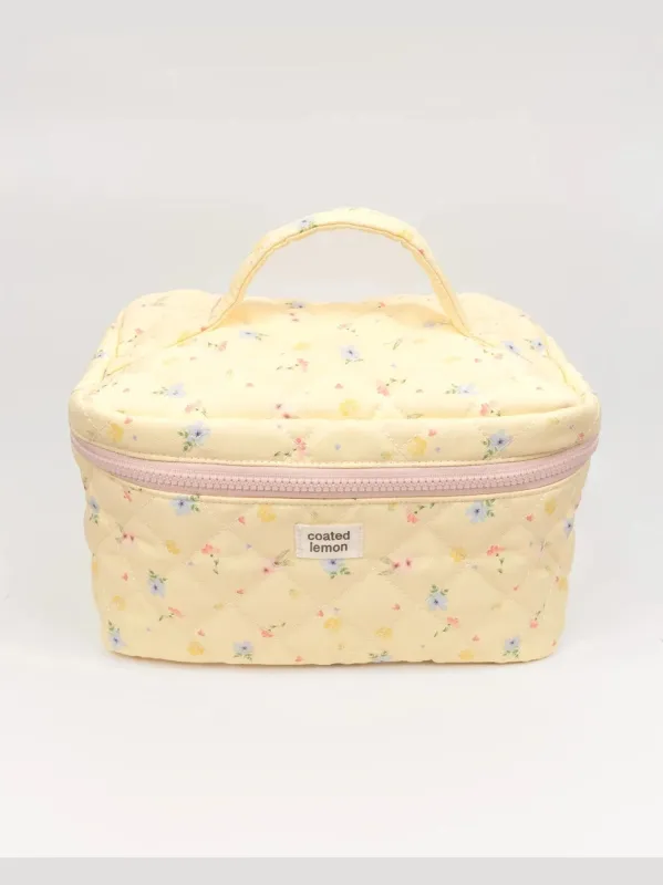 Gul blomster toalettmappe - stor sold by Brando