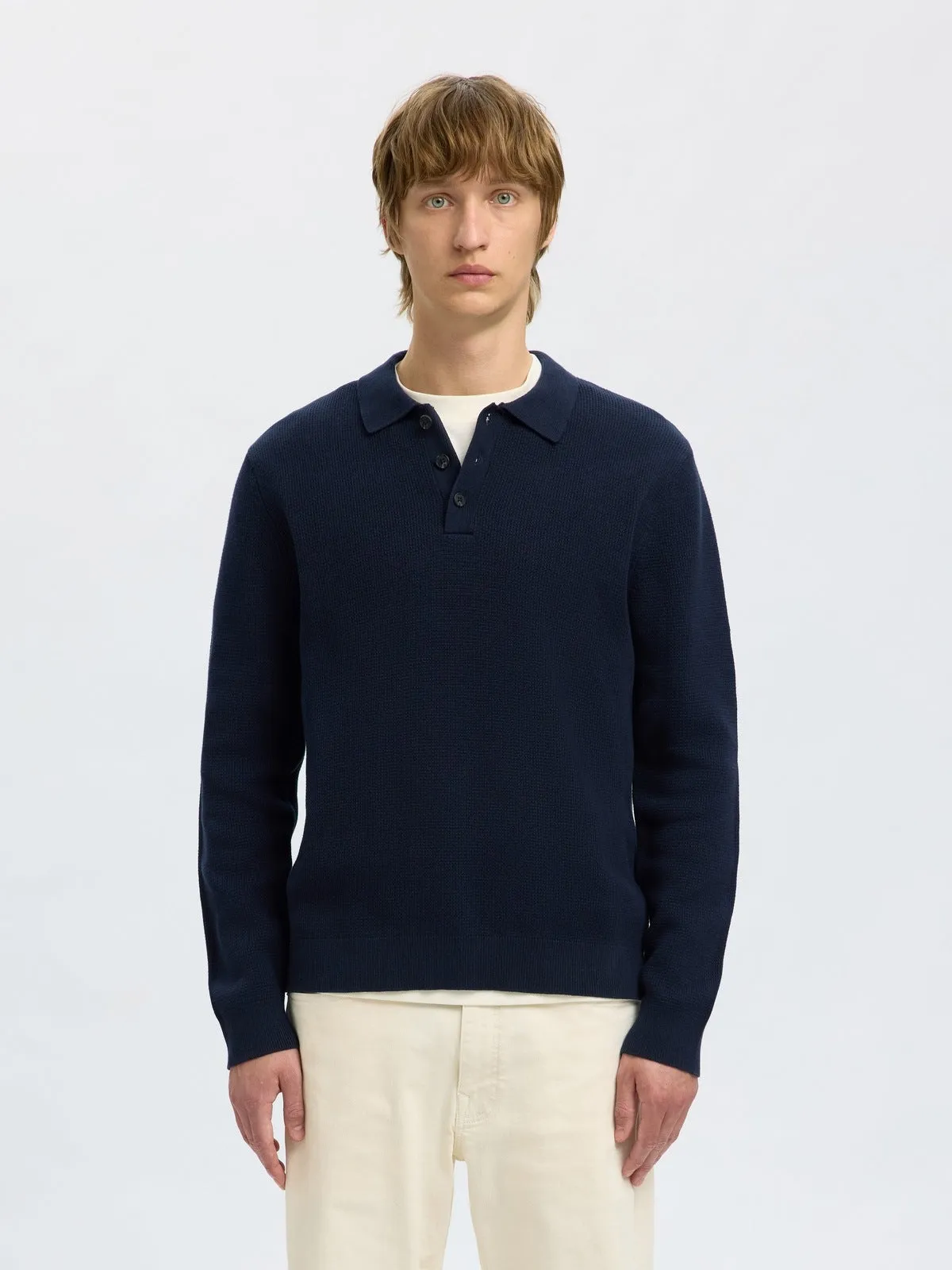 DANE KNIT STRUCTURE POLO - Sky Captain sold by Brando product image thumbnail 2