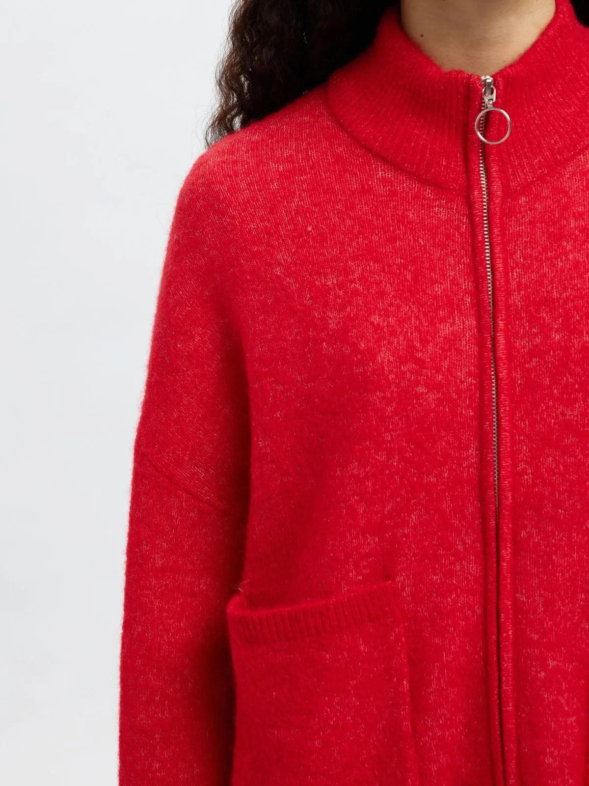 SIA RAS KNIT ZIPPER CARDIGAN - Equestrian Red sold by Brando product image thumbnail 5