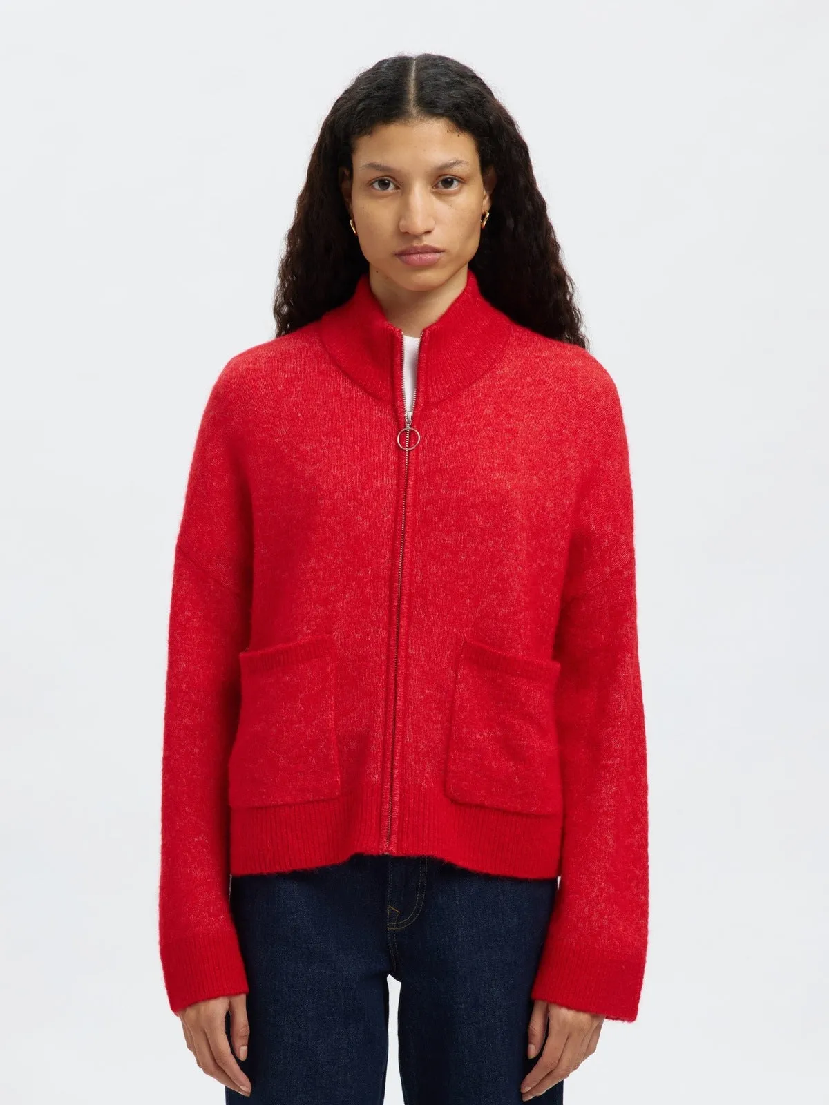 SIA RAS KNIT ZIPPER CARDIGAN - Equestrian Red sold by Brando product image thumbnail 2