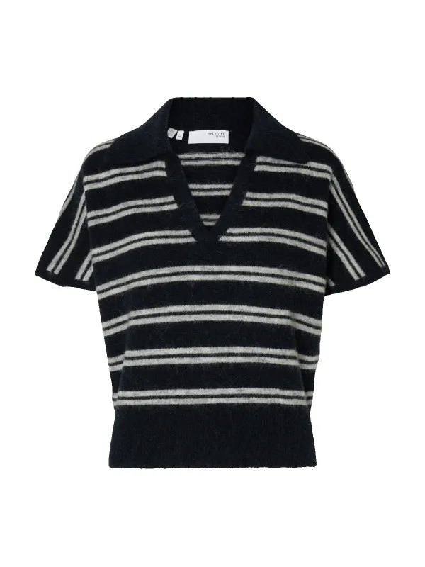 Lulu knit polo - dark sapphire sold by Brando