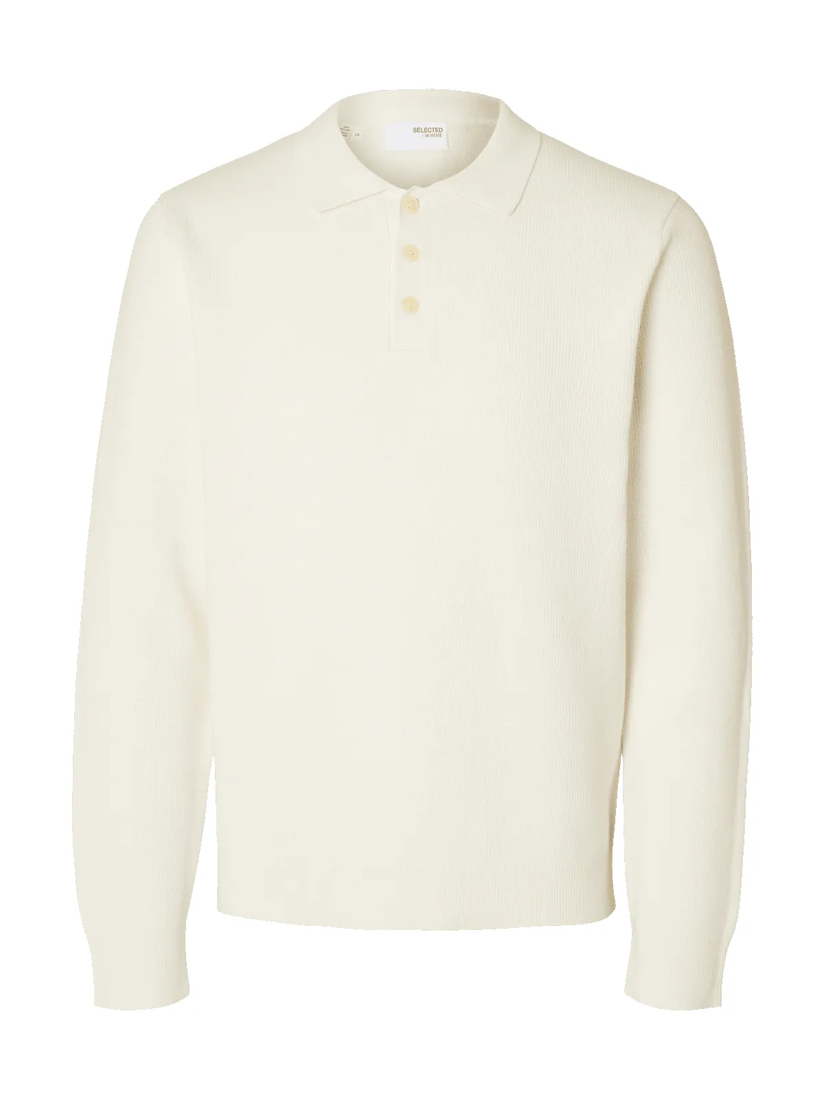 Dane knit structure polo - egret sold by Brando