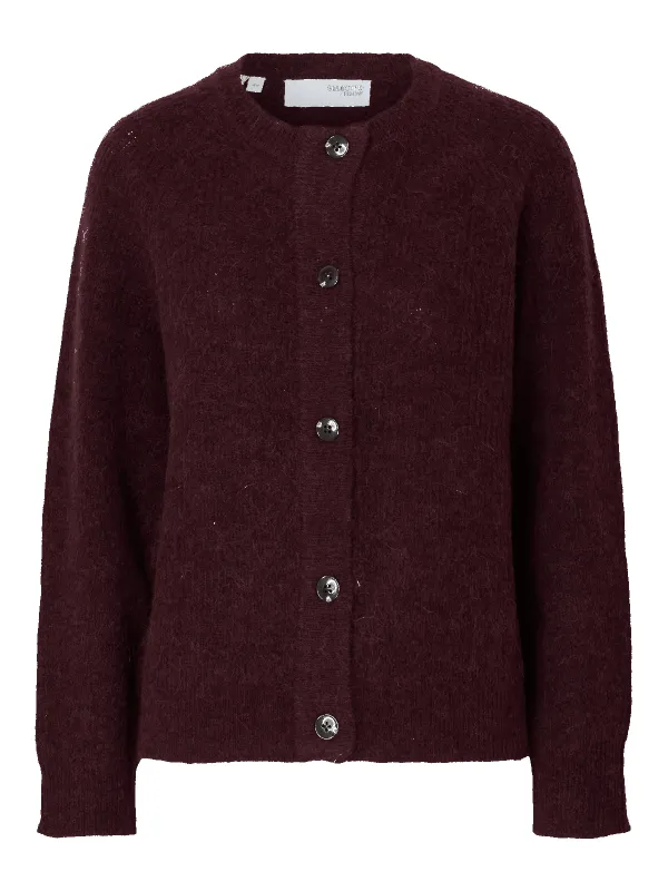Lulu knit cardigan - fig sold by Brando