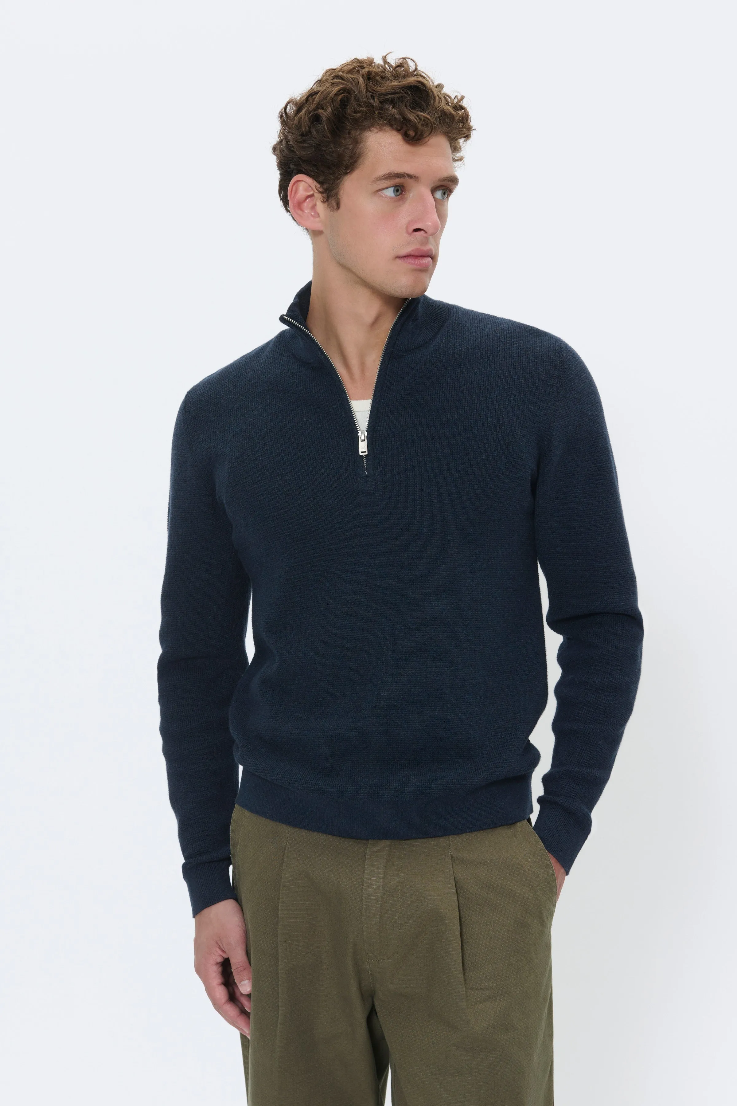 Lagoon Half Zip Genser - Dark Navy Melange sold by Brando product image thumbnail 2