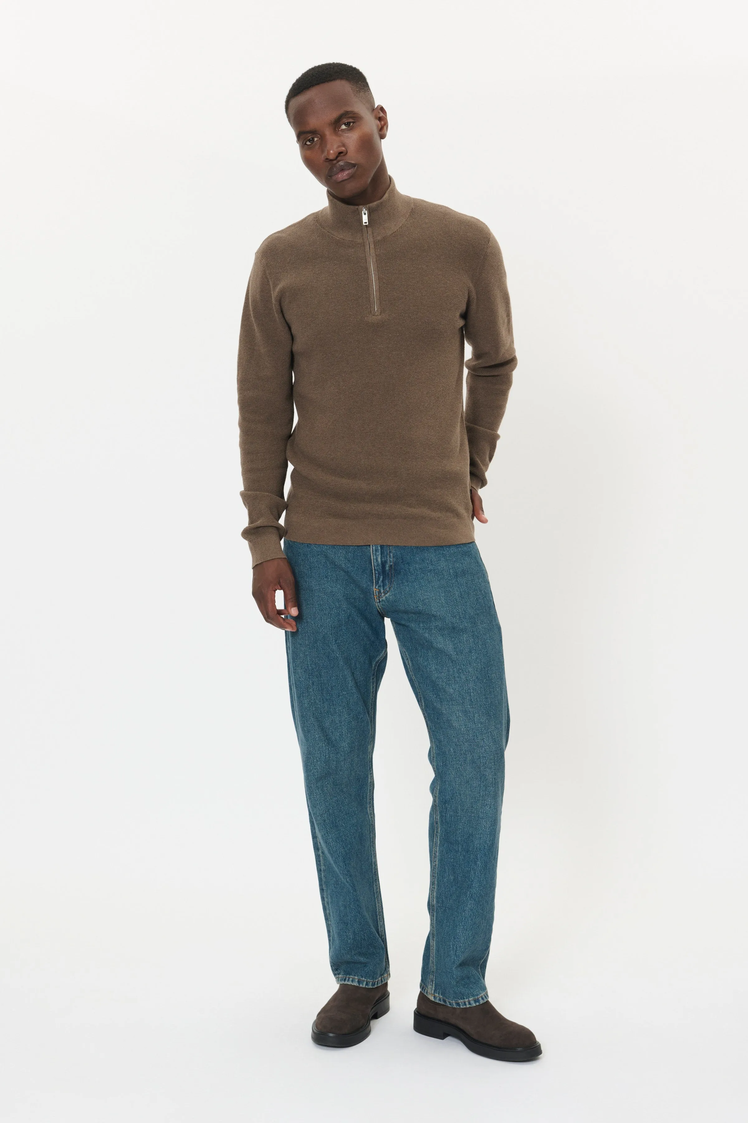 Lagoon Half Zip Genser - Morel Melange sold by Brando product image thumbnail 3