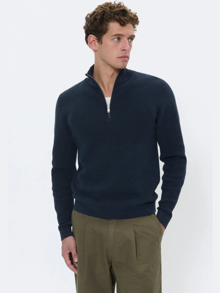 Lagoon half zip genser - dark navy melange sold by Brando product image thumbnail 2
