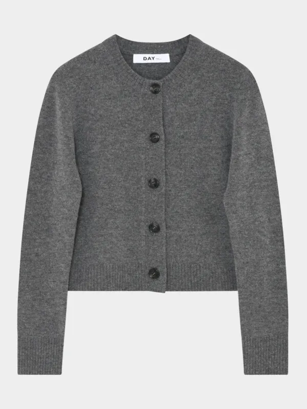 Riot medium soft wool cardigan - medium grey melange made by DAY Birger et Mikkelsen