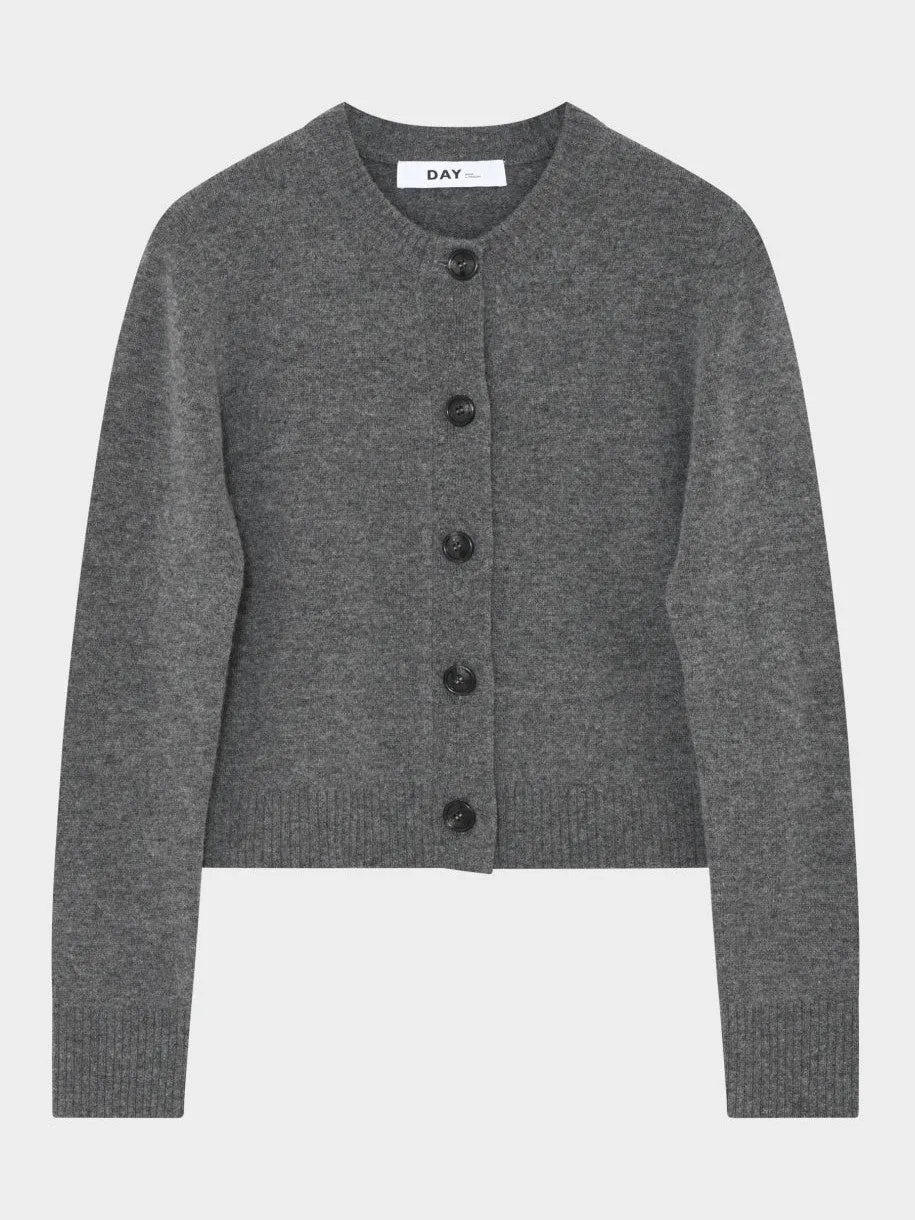 Riot medium soft wool cardigan - medium grey melange sold by Brando