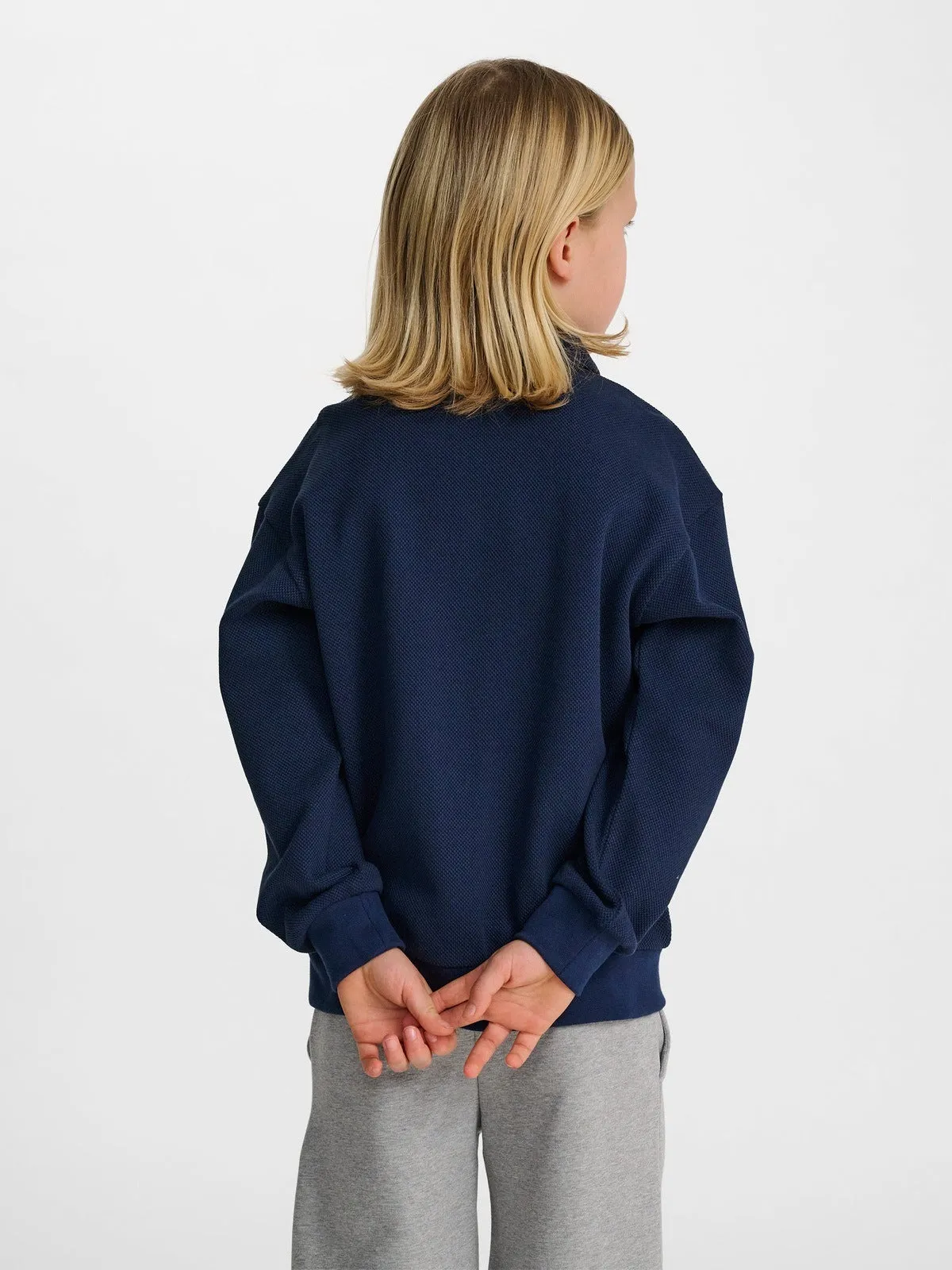JR LOOSE PIQUE POLO SWEATSHIRT - Dress Blues sold by Brando product image thumbnail 4