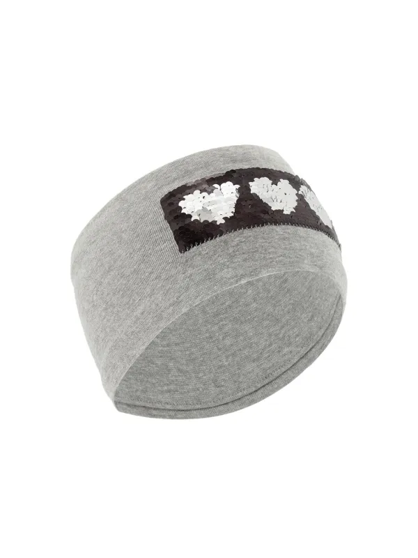 MOPPY FLIP SEQUINS PANNEBÅND - Grey Melange sold by Brando